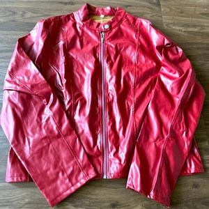 Faux Leather zip up jacket, NEW, size 2XL, available in RED & BLK comment color